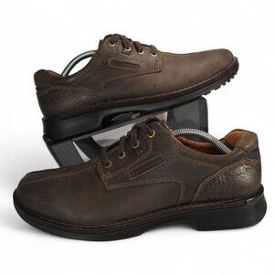 ECCO Fusion Bicycle Toe Leather Oxford Shoes Men's 10-10.5/44 Brown